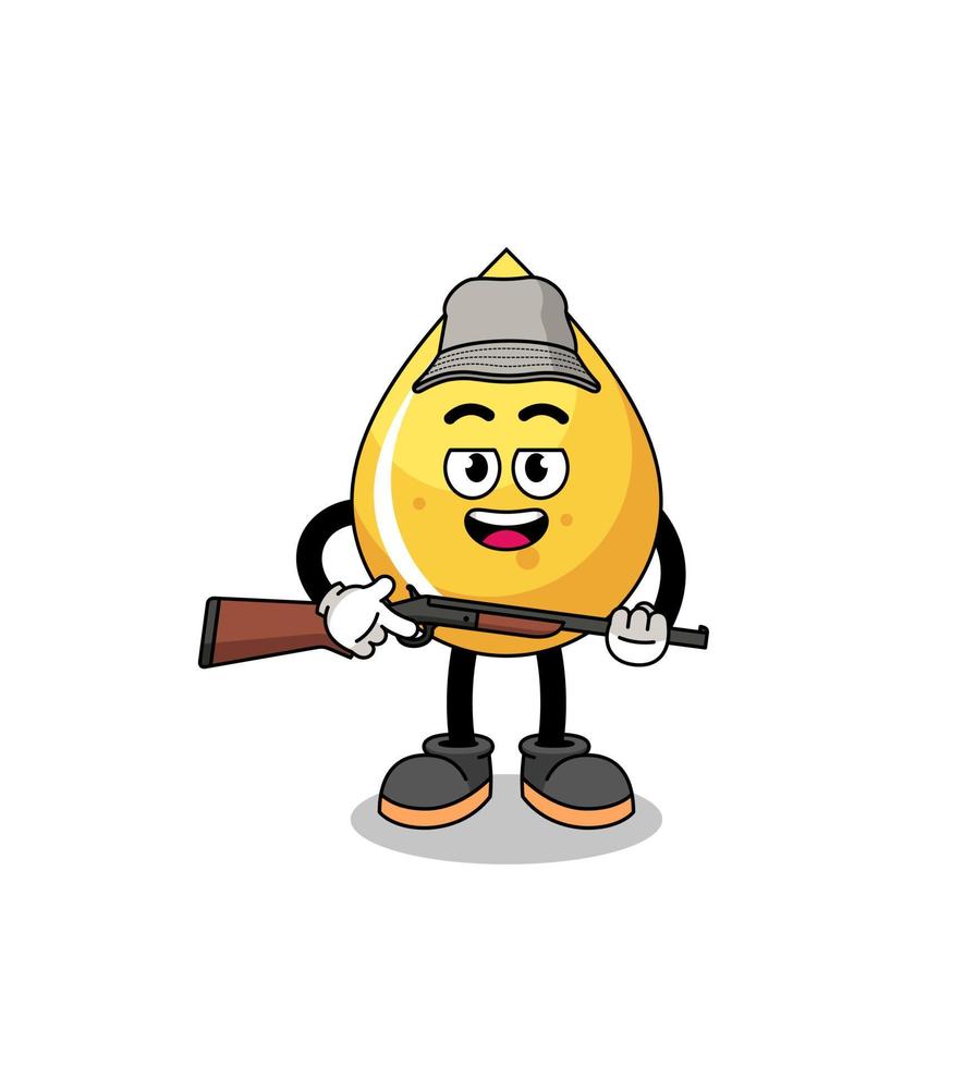 Cartoon Illustration of honey drop hunter vector