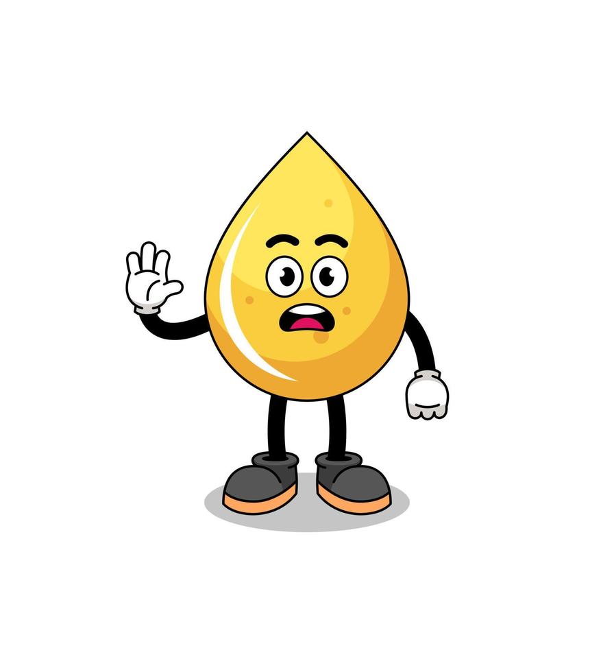 honey drop cartoon illustration doing stop hand vector