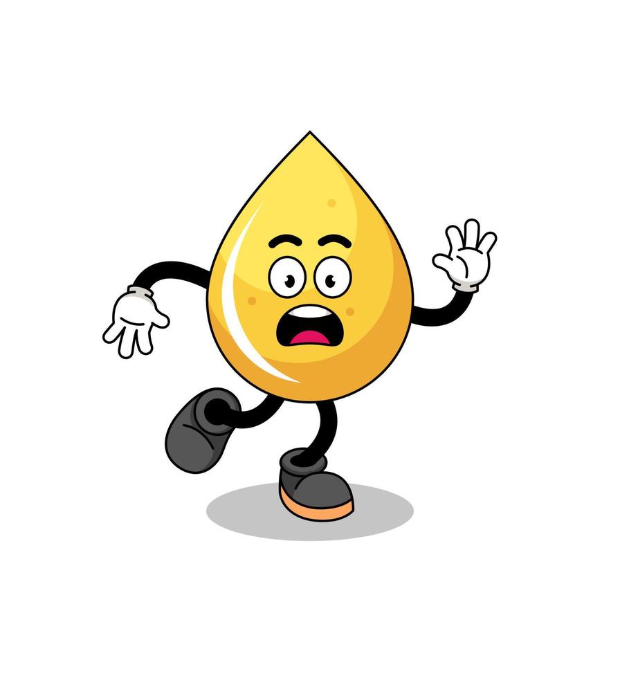 slipping honey drop mascot illustration vector