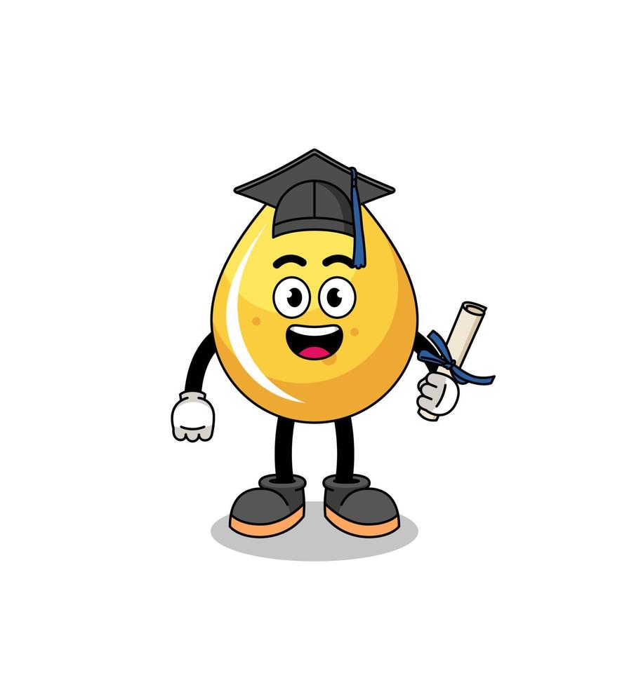 honey drop mascot with graduation pose vector