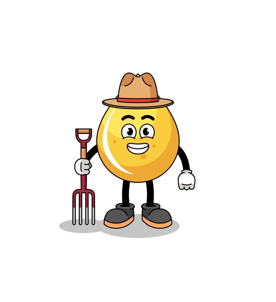 mascota de dibujos animados de granjero de gota de miel vector