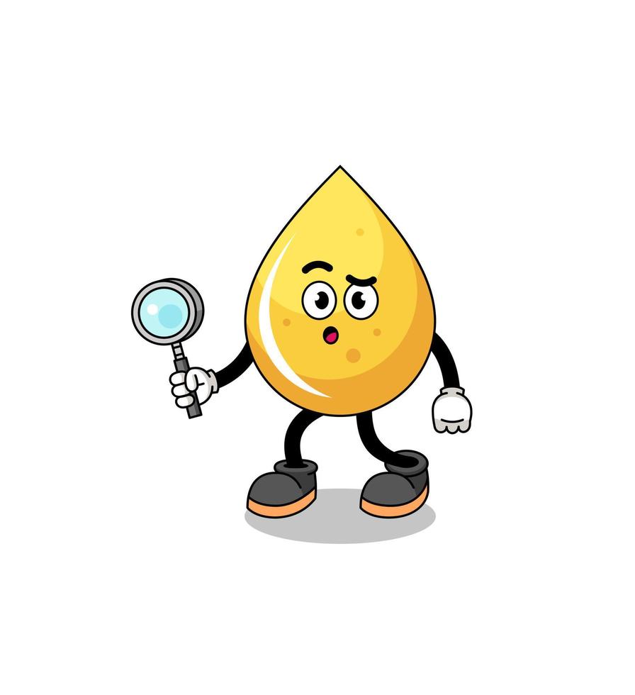 Mascot of honey drop searching vector