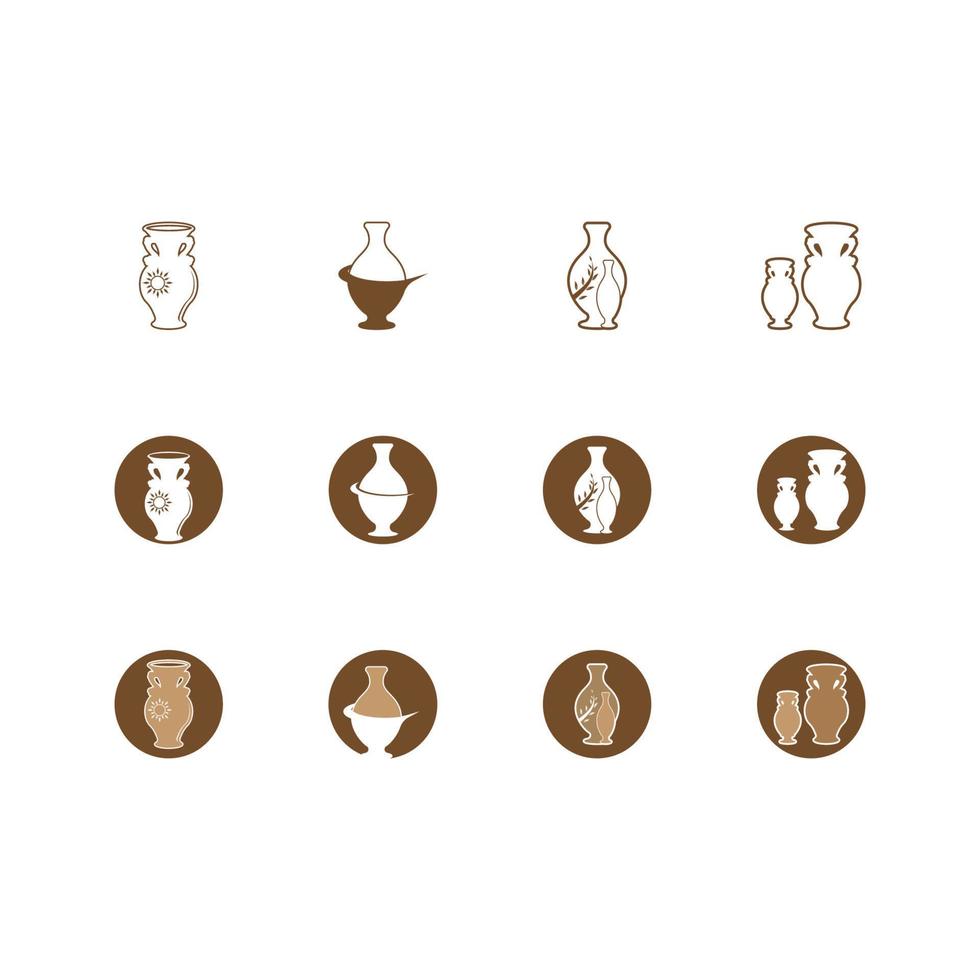 Pottery workshop studio logo vector template