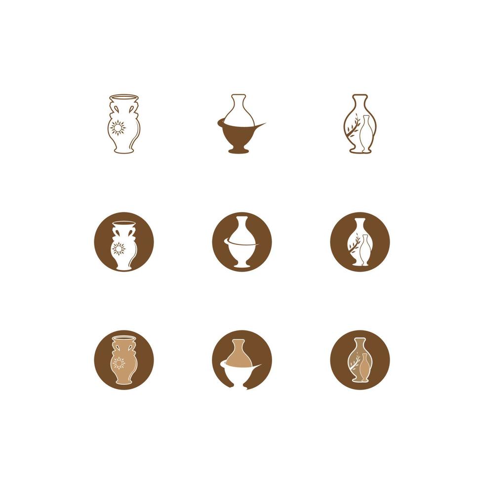Pottery workshop studio logo vector template