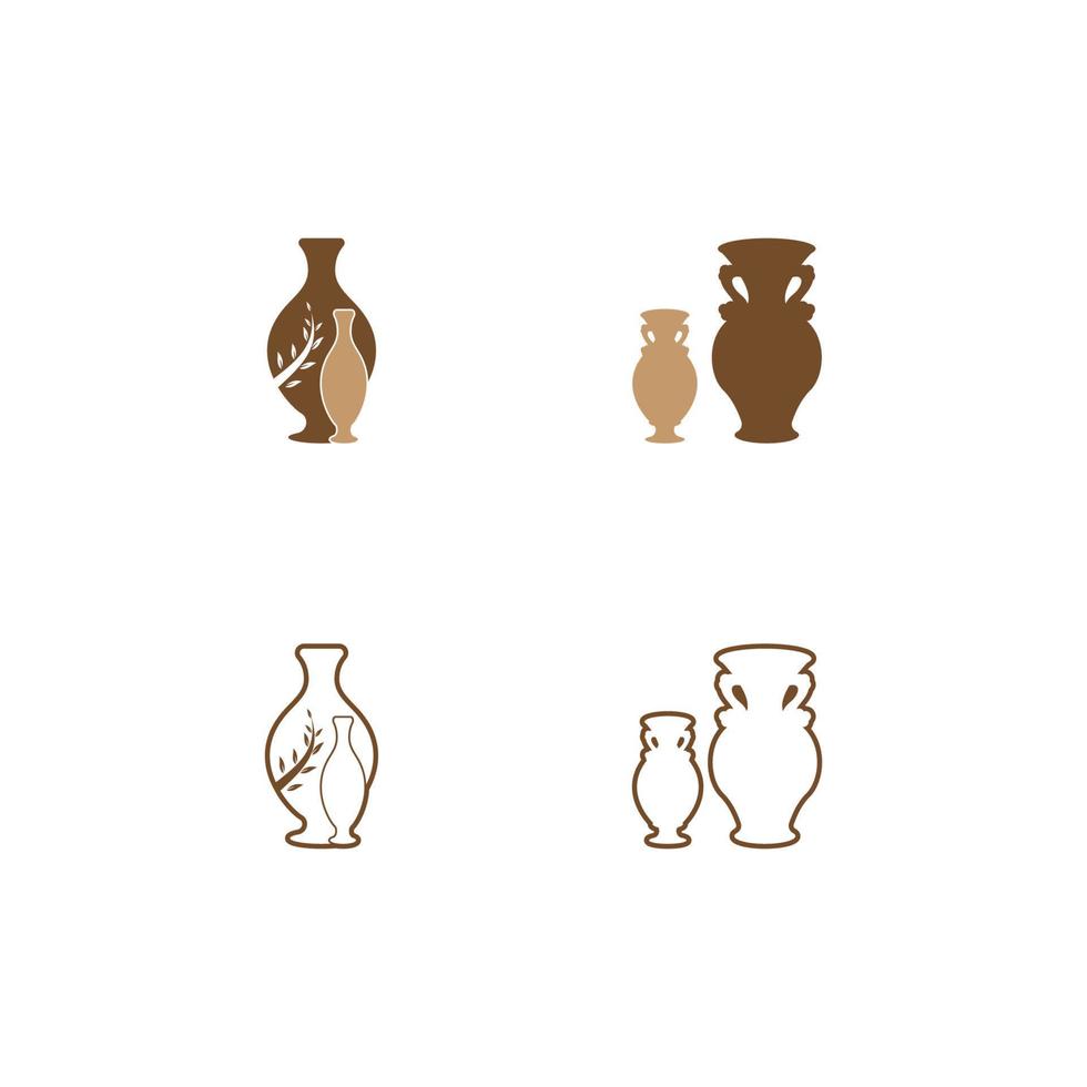 Pottery workshop studio logo vector template