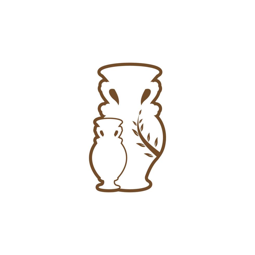 Pottery workshop studio logo vector template