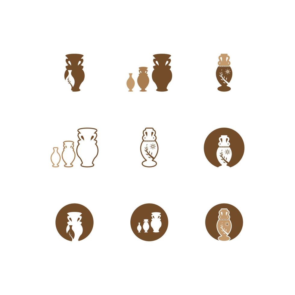 Pottery workshop studio logo vector template