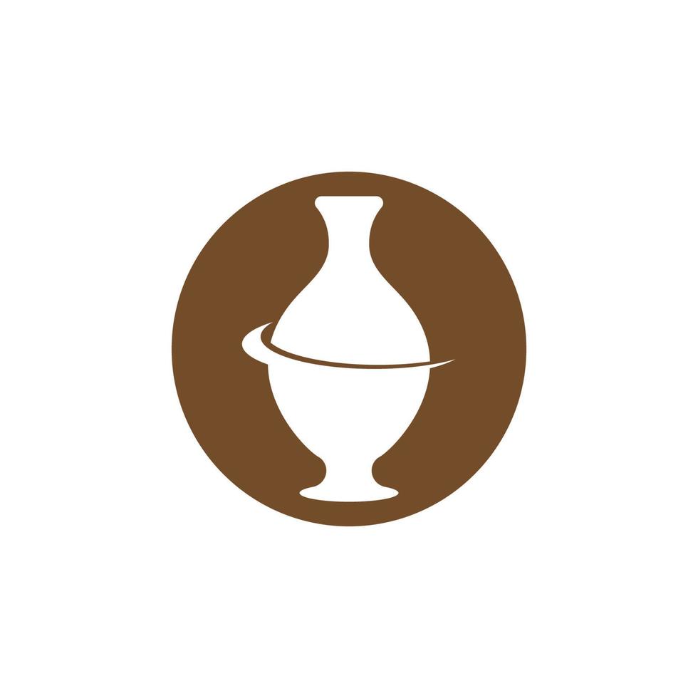 Pottery workshop studio logo vector template