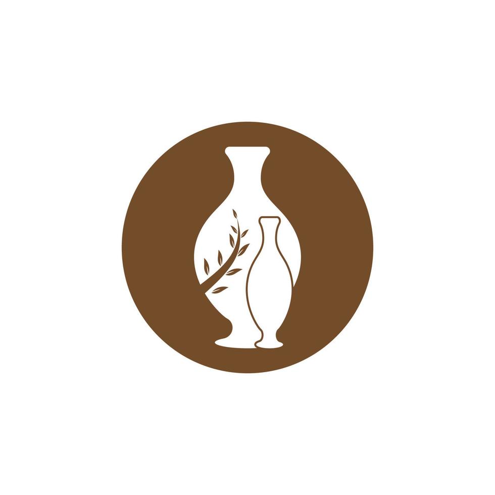 Pottery workshop studio logo vector template