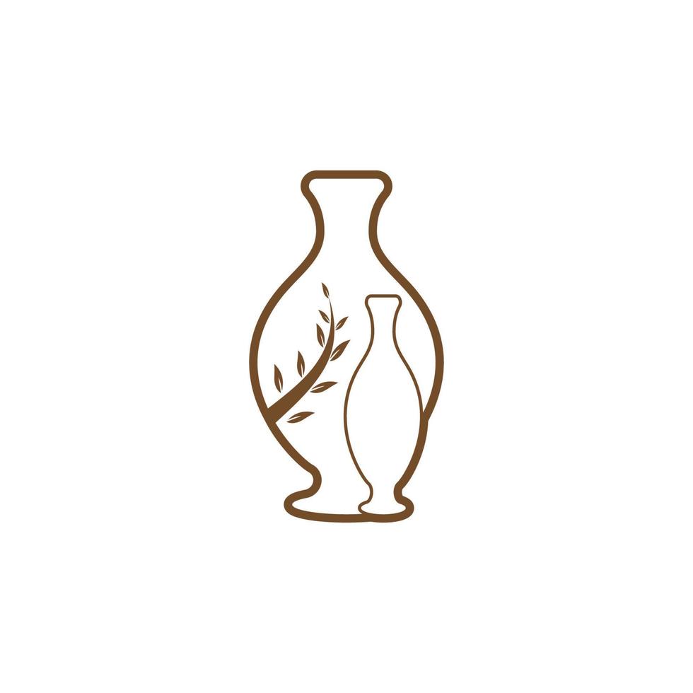 Pottery workshop studio logo vector template