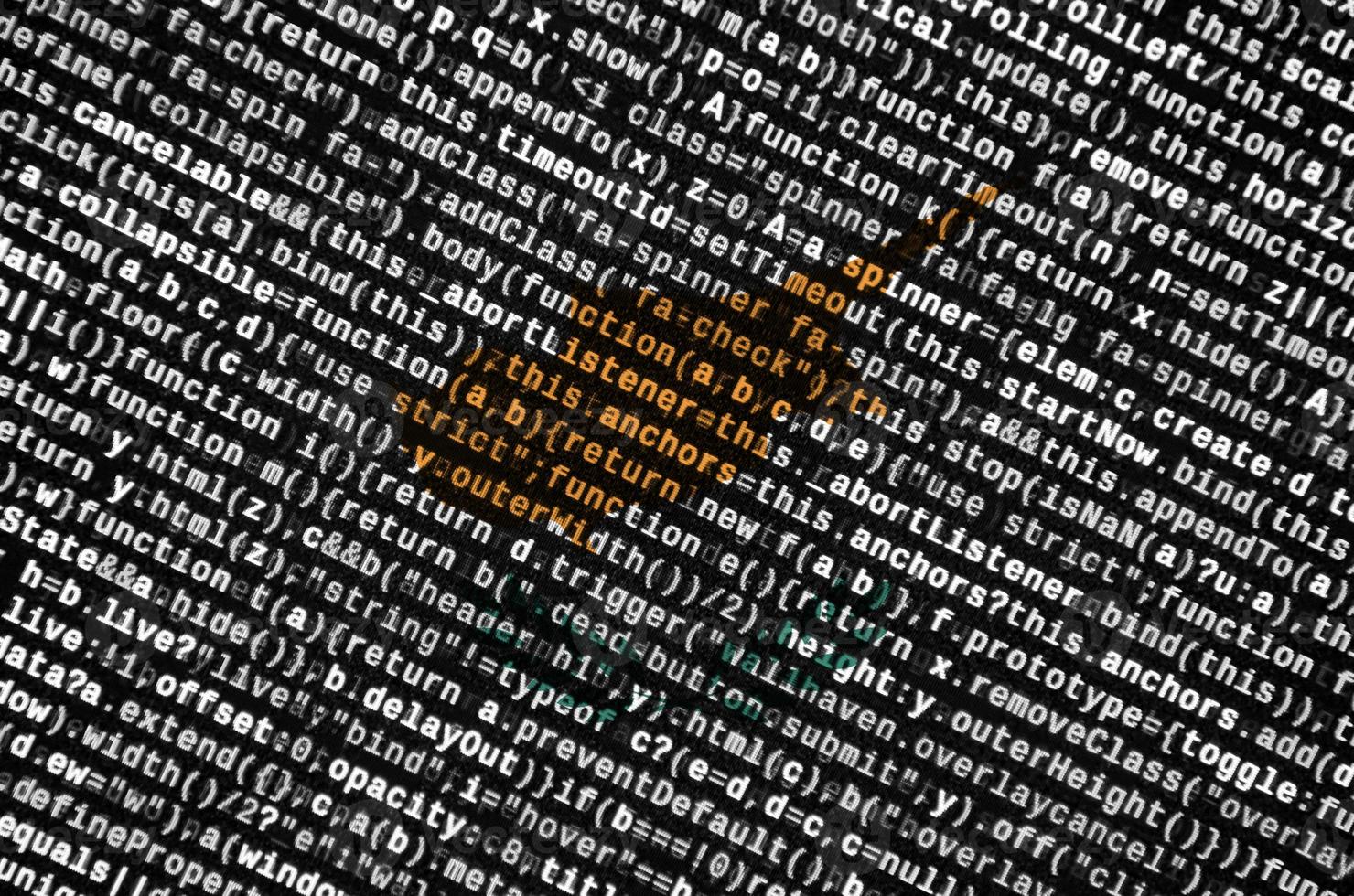 Cyprus flag is depicted on the screen with the program code. The concept of modern technology and site development photo