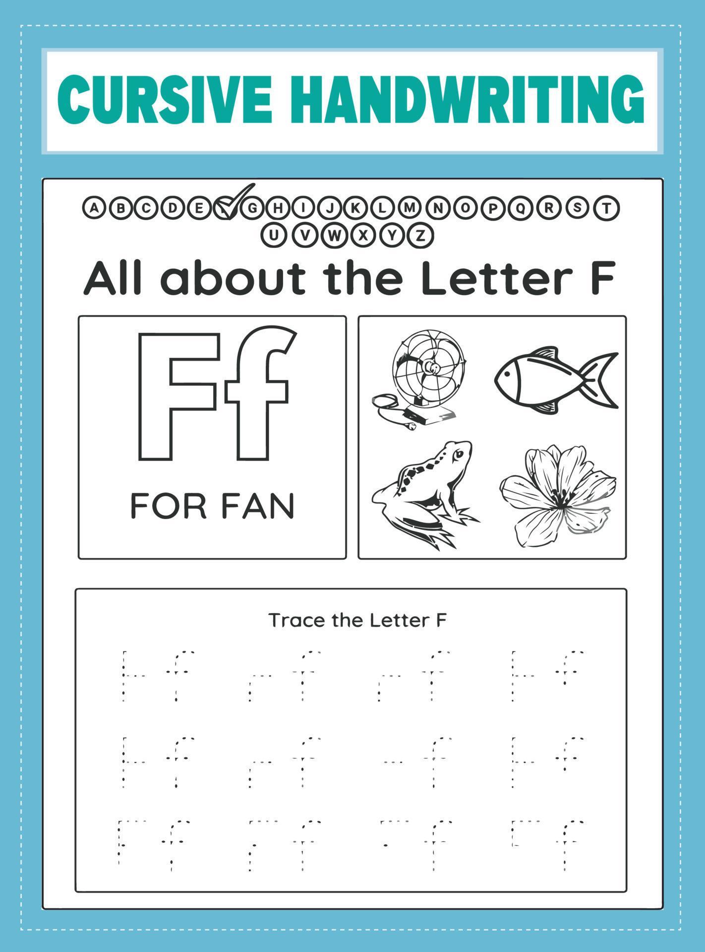 Cursive Handwriting Worksheet 13978350 Vector Art at Vecteezy