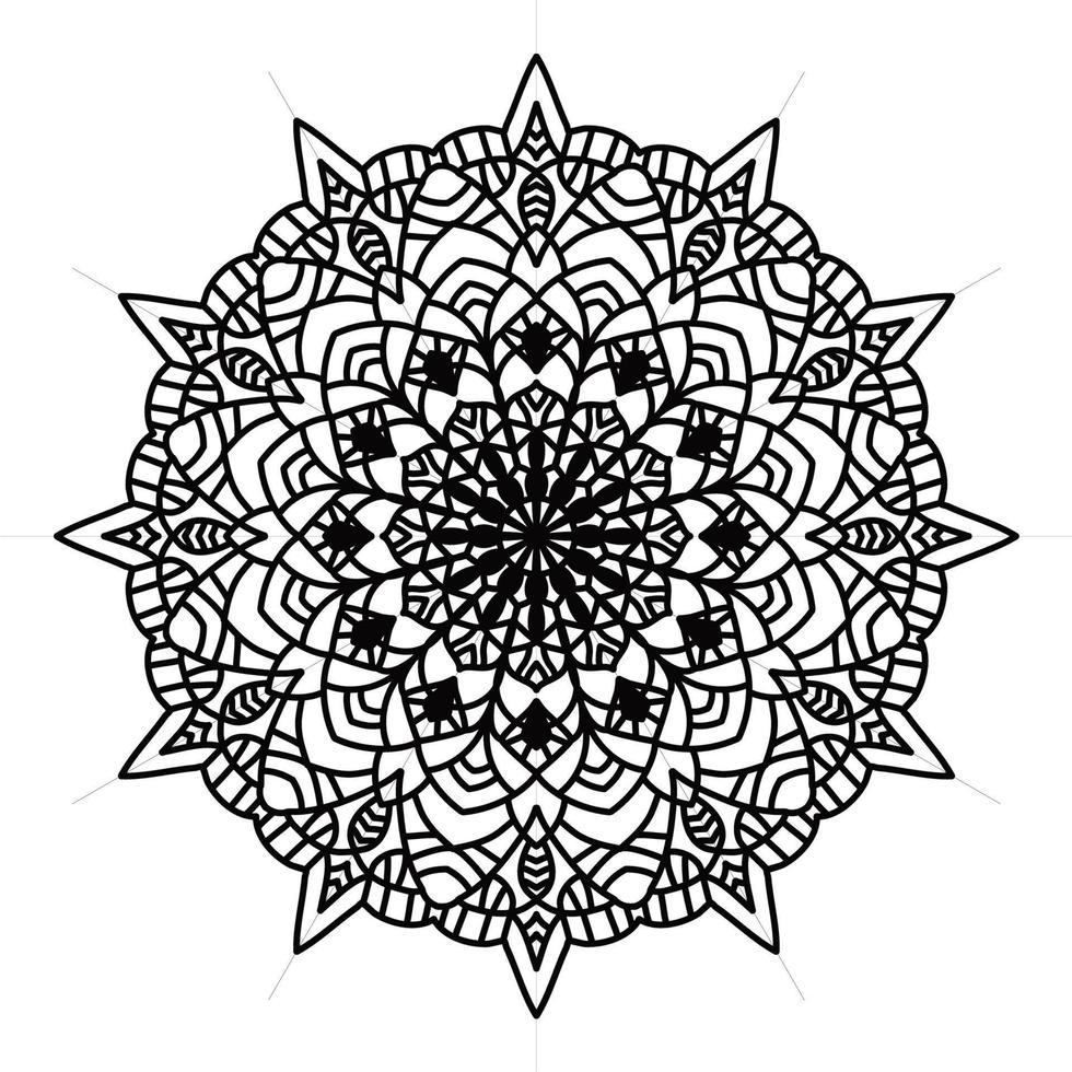 Mandala pattern black and white good mood. vector