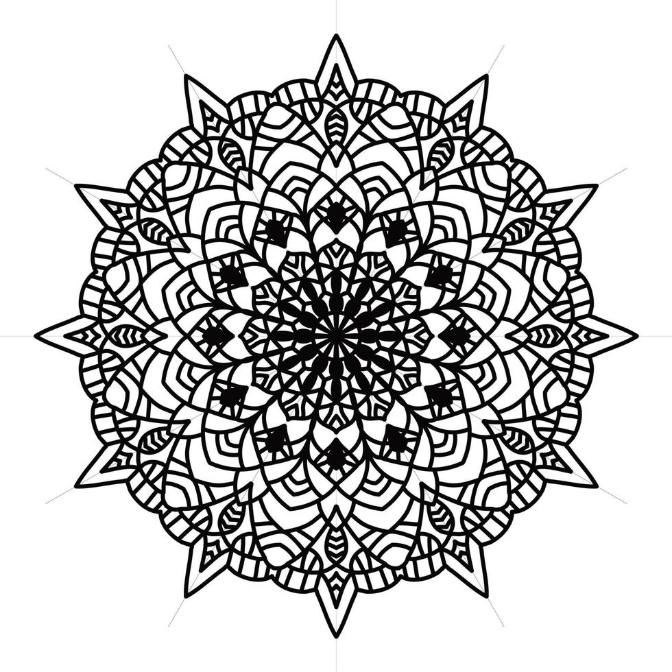 Mandala pattern black and white good mood. vector