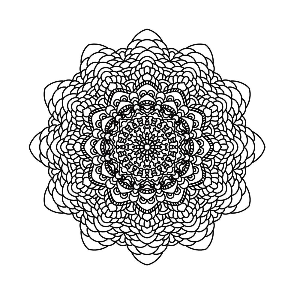 Mandala pattern black and white good mood. vector