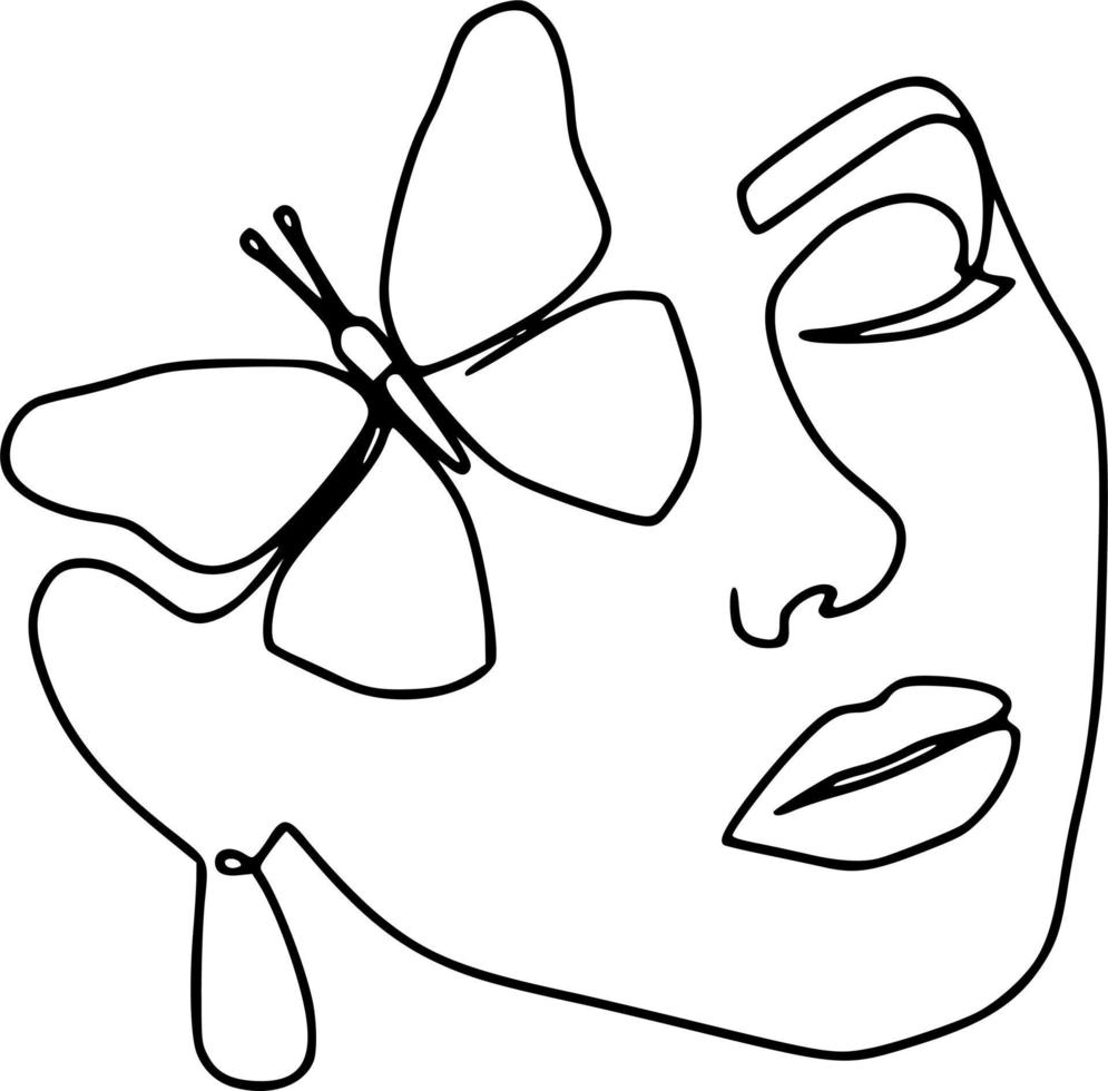 Black and white one line art vectors