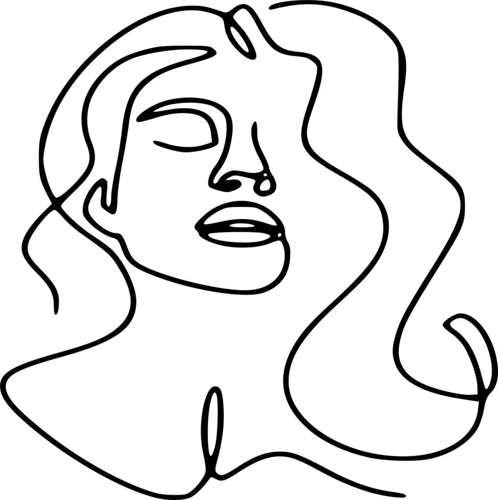 Black and white one line art vectors