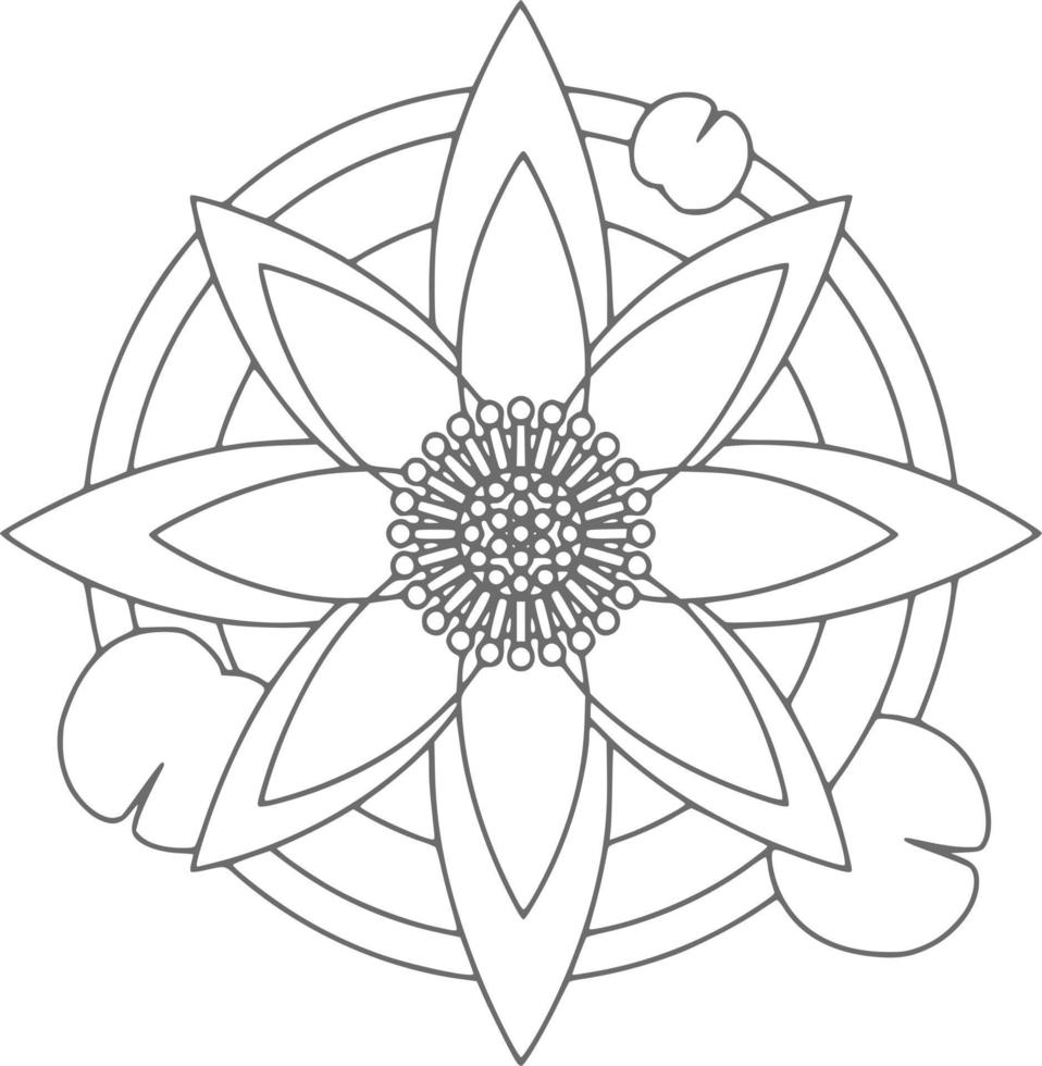 Black and white vector mandala design outlines
