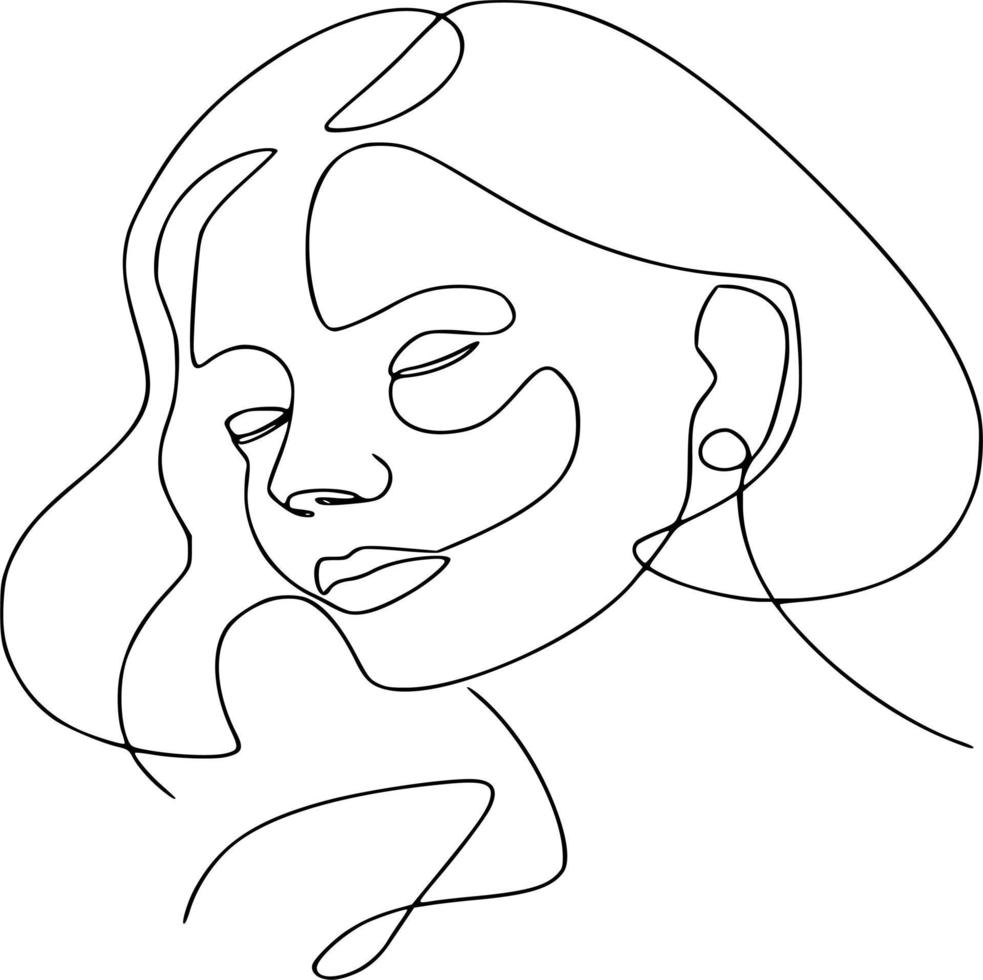 Black and white one line art vectors