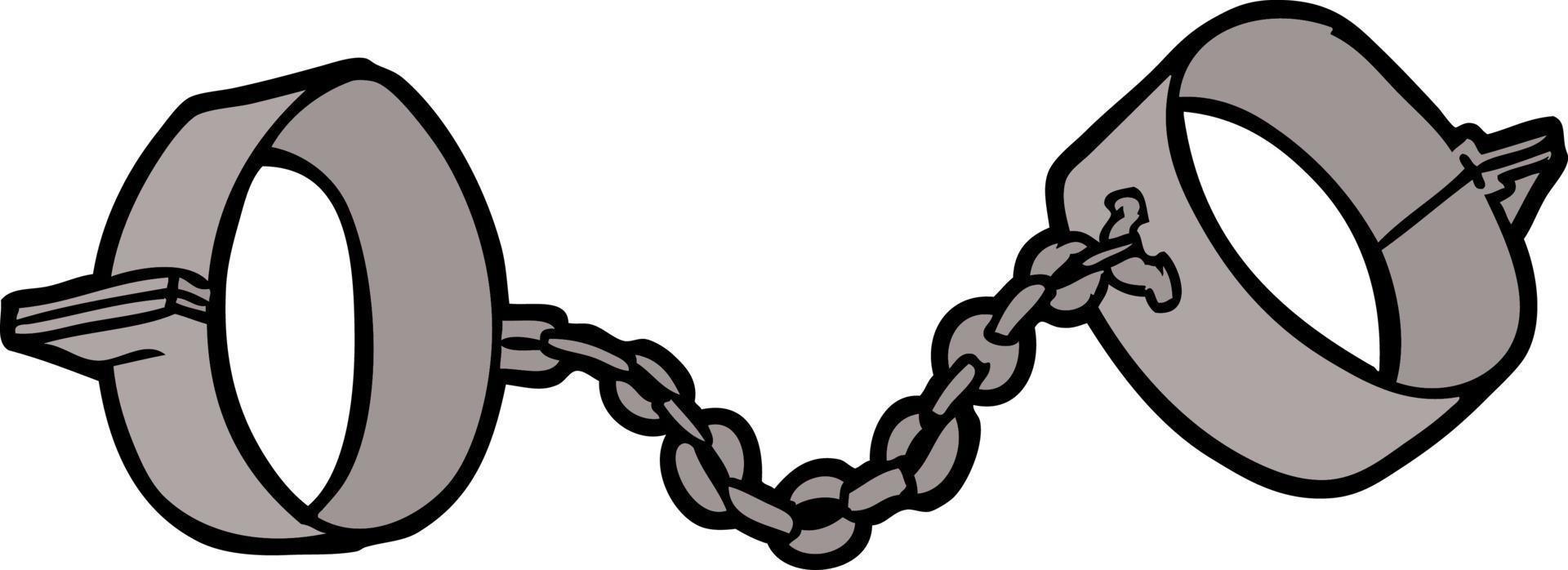 Cartoon cute handcuffs vector