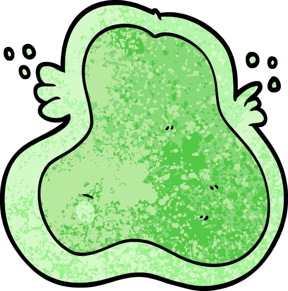 Retro grunge texture cartoon amoeba vector