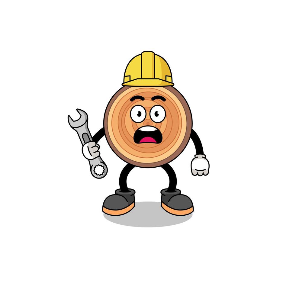 ilustración de personaje de grano de madera con error 404 vector