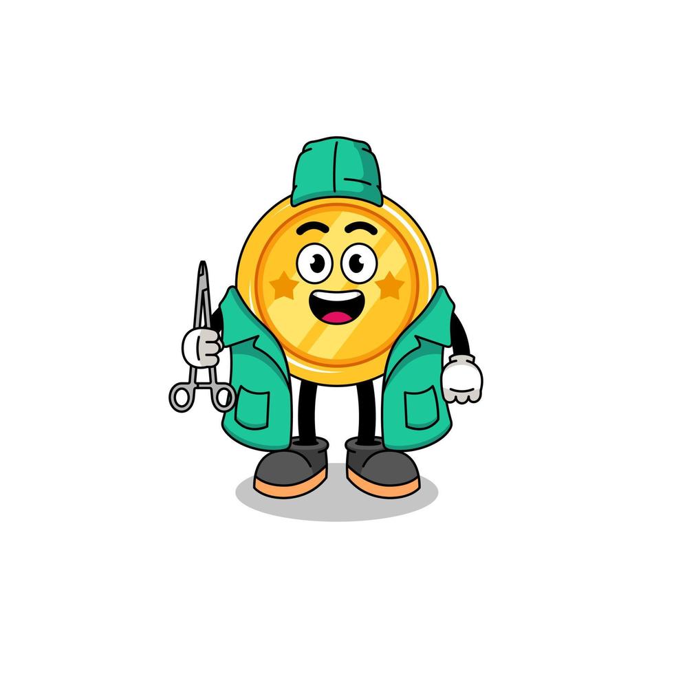 Illustration of medal mascot as a surgeon vector