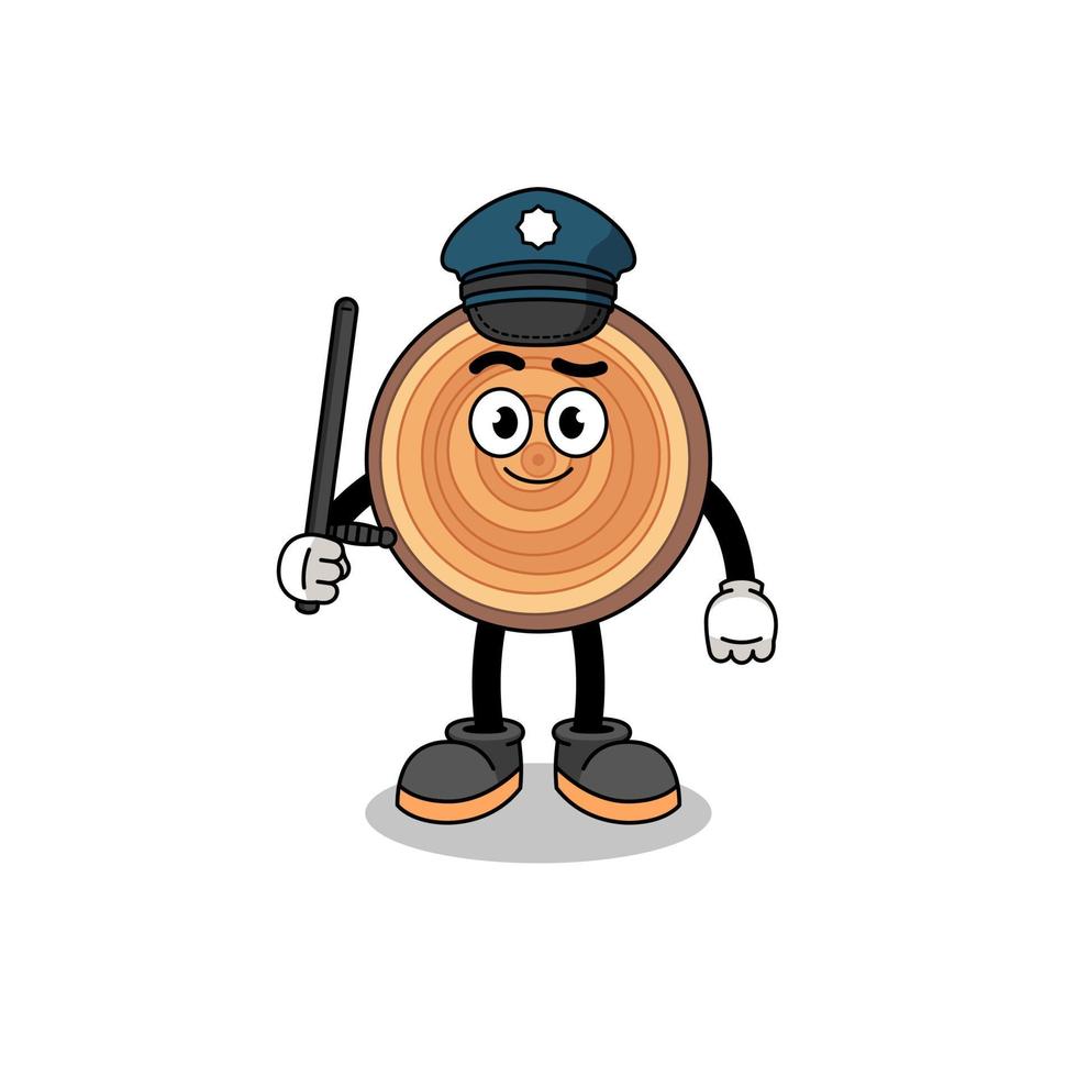 ilustración de dibujos animados de policía de grano de madera vector