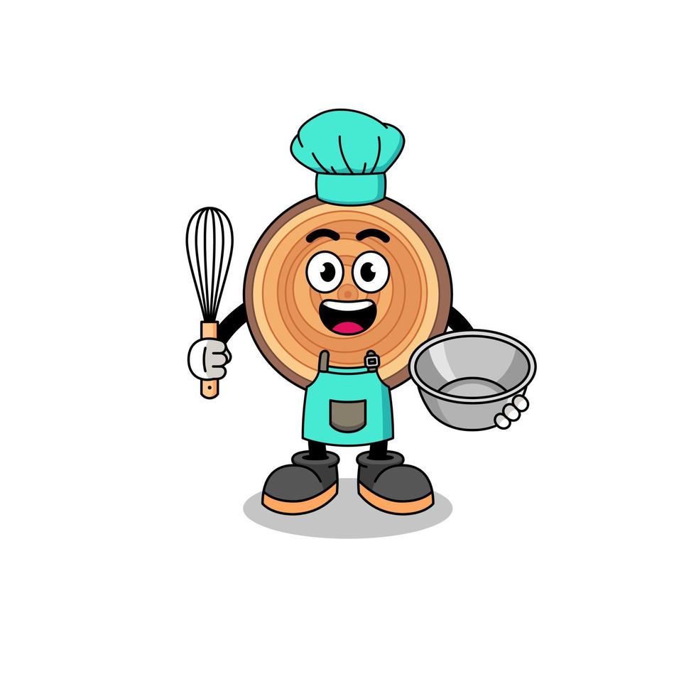 Illustration of wood grain as a bakery chef vector