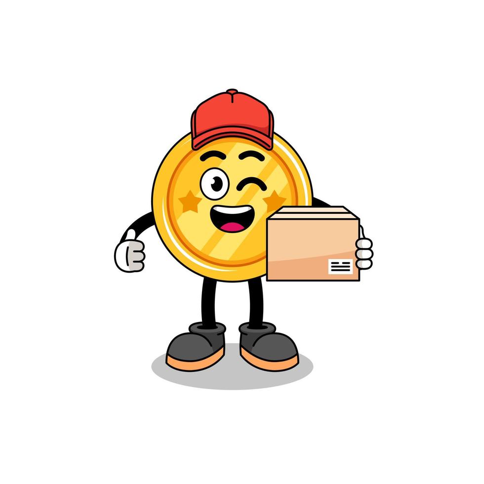 medal mascot cartoon as an courier vector