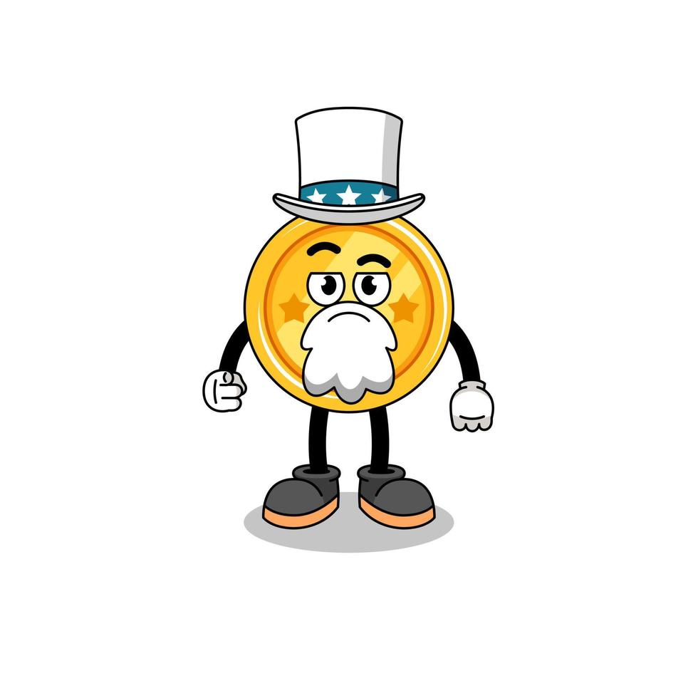 Illustration of medal cartoon with i want you gesture vector