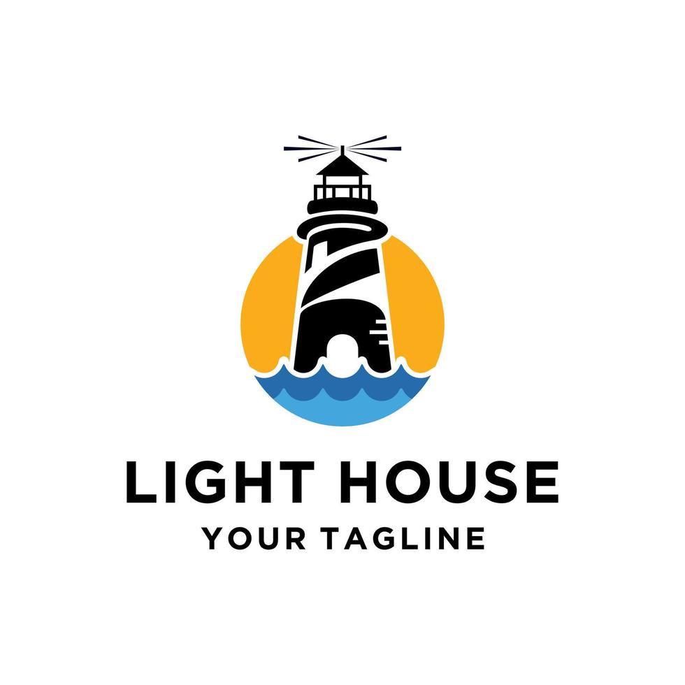 Lighthouse Logo design Vector illustration