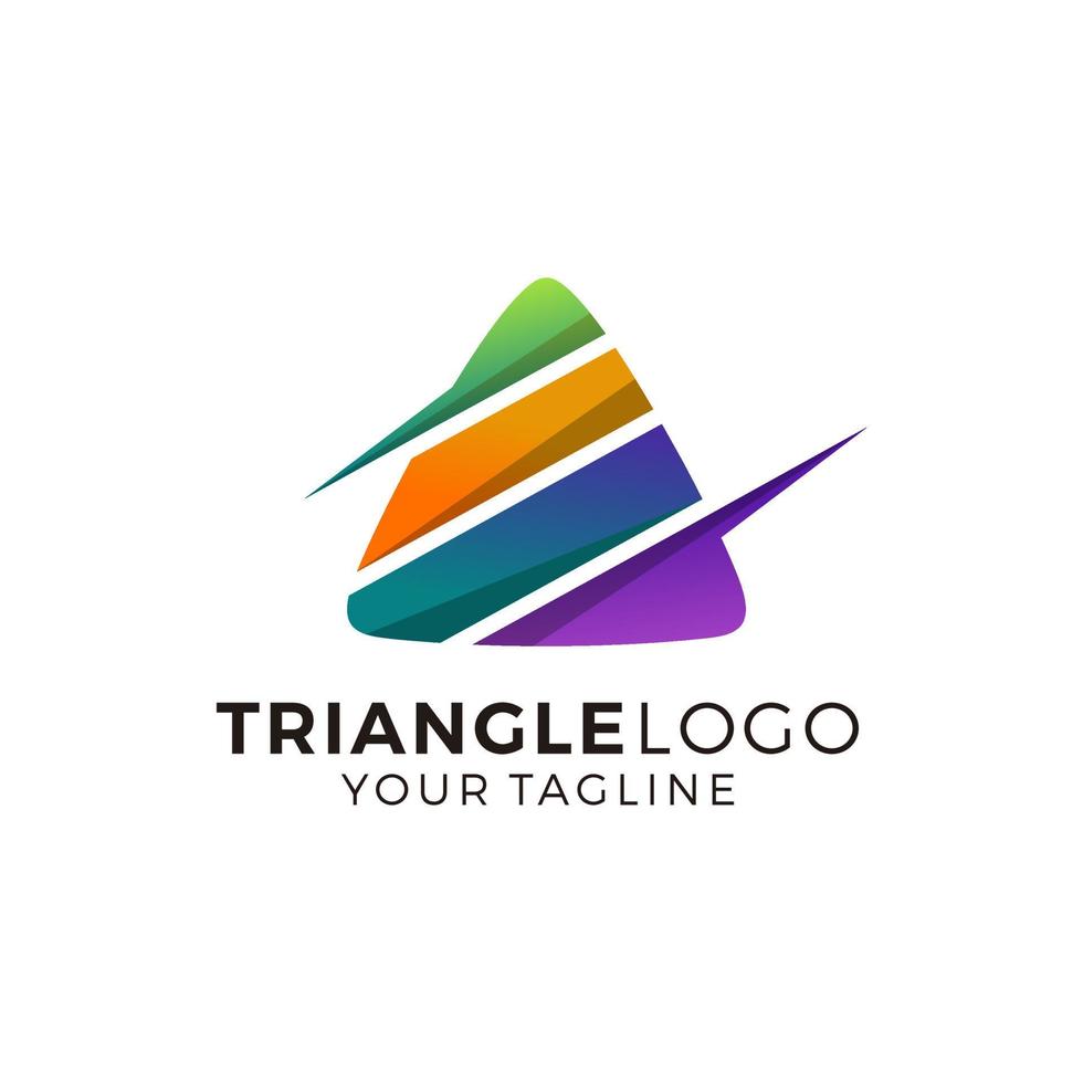 Ilustración de vector de diseño de logotipo multicolor triángulo abstracto