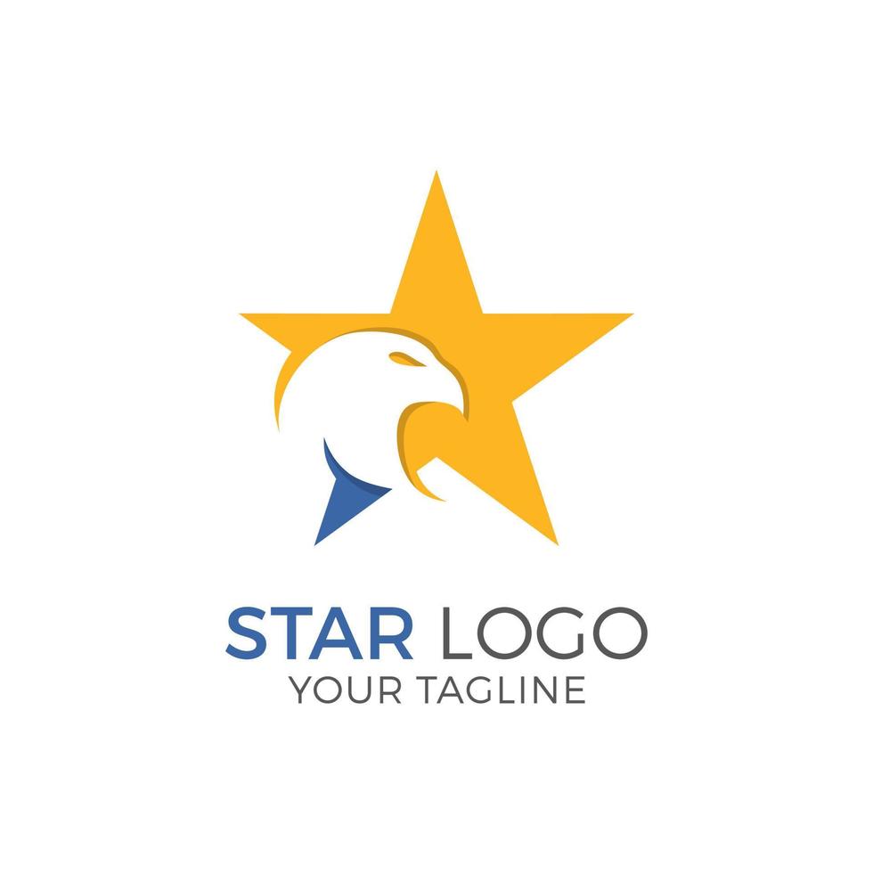 logotipo de estrella dorada y plantilla de vector de símbolo