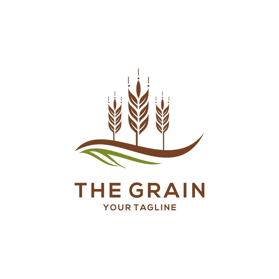 Wheat Grain Agriculture Logo Design Vector Template