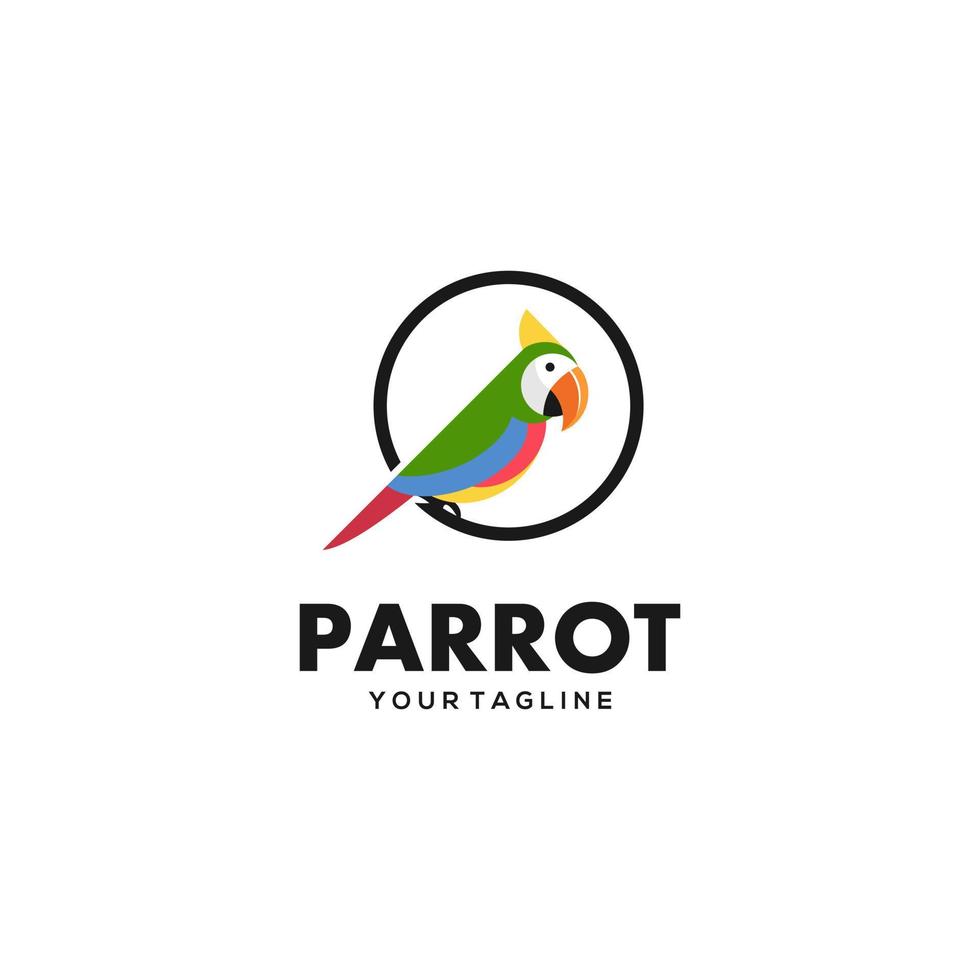 Parrot Logo Design Vector illustration