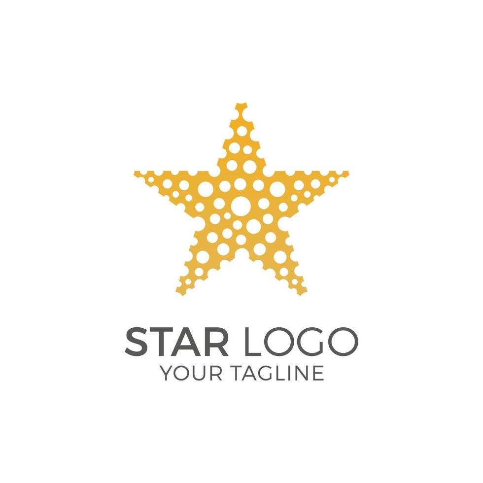 logotipo de estrella dorada y plantilla de vector de símbolo