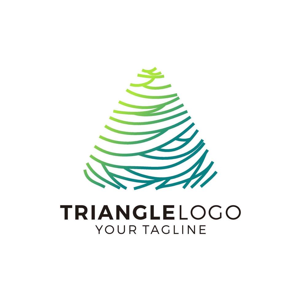 Ilustración de vector de diseño de logotipo multicolor triángulo abstracto