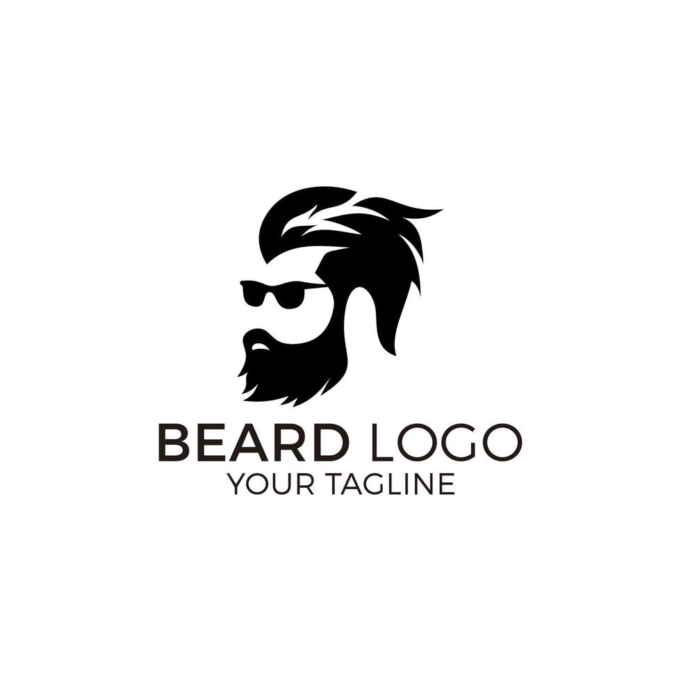 Ilustración de vector de logotipo de hombre de barba