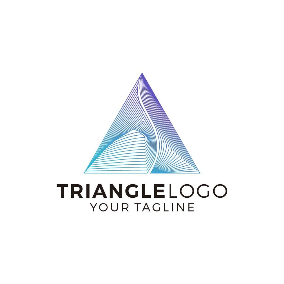 Ilustración de vector de diseño de logotipo multicolor triángulo abstracto