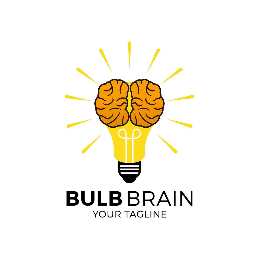 brain bulb icon symbol design. creative idea logo designs template vector