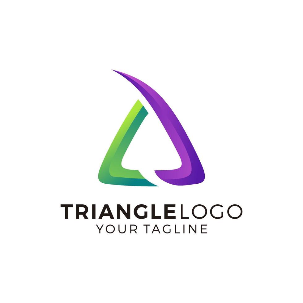 Ilustración de vector de diseño de logotipo multicolor triángulo abstracto