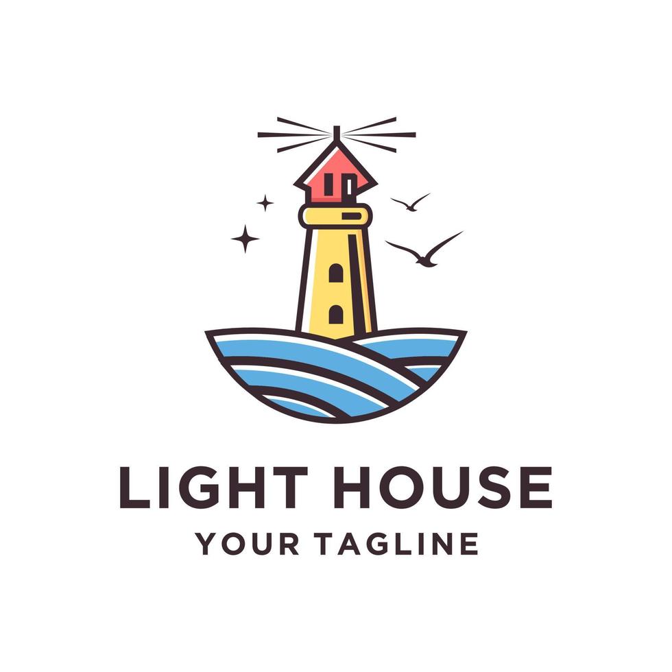 Lighthouse Logo design Vector illustration