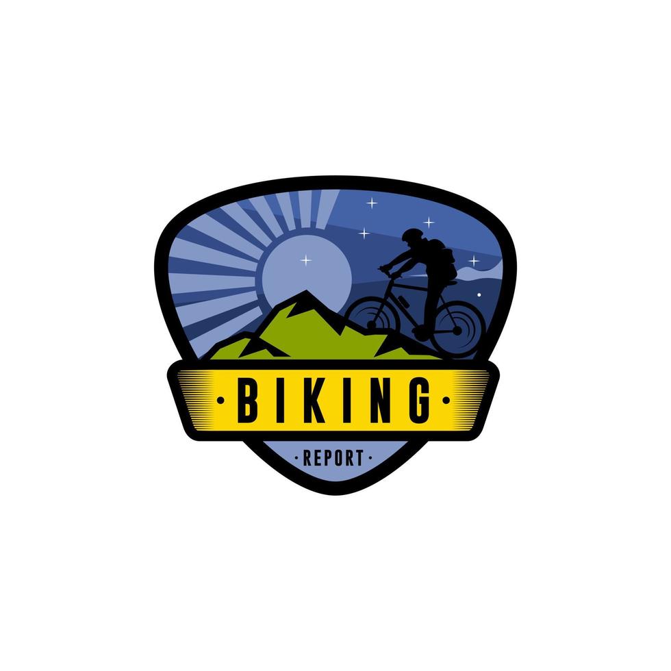 plantilla de vector de diseño de logotipo de bicicleta de montaña