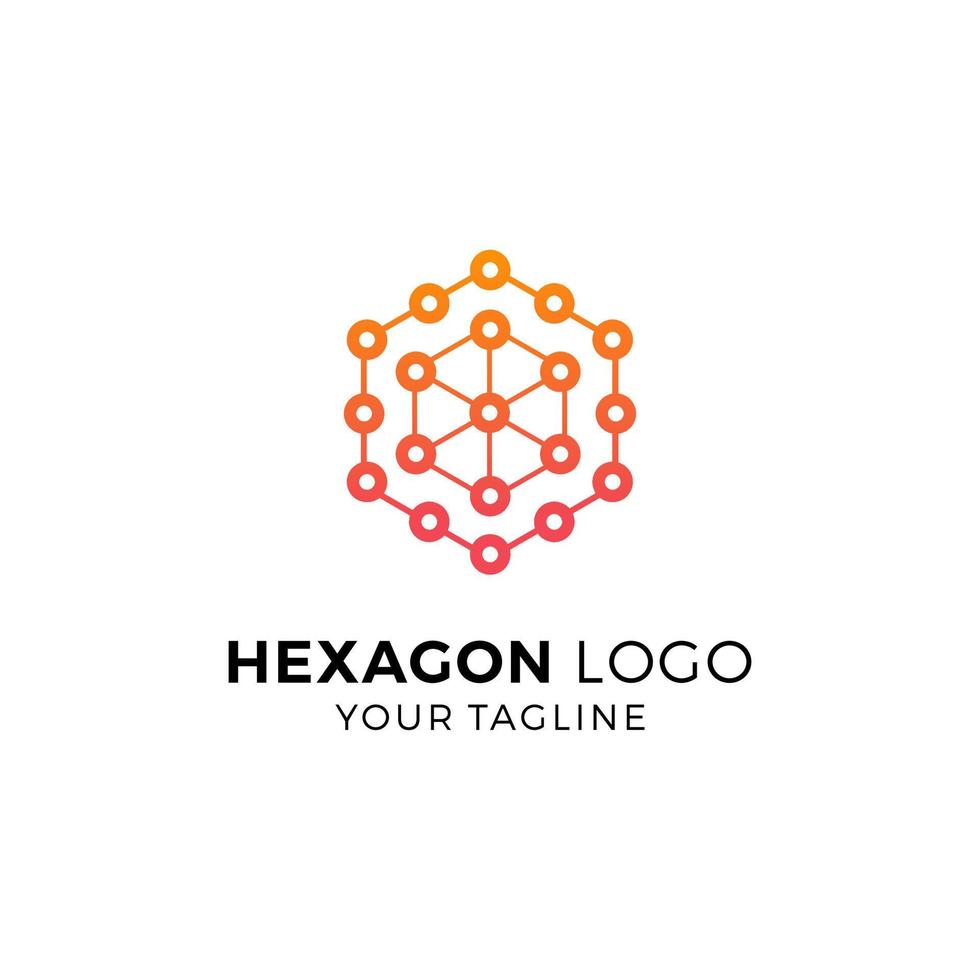 Colorful hexagon Logo Design Vector Illustration