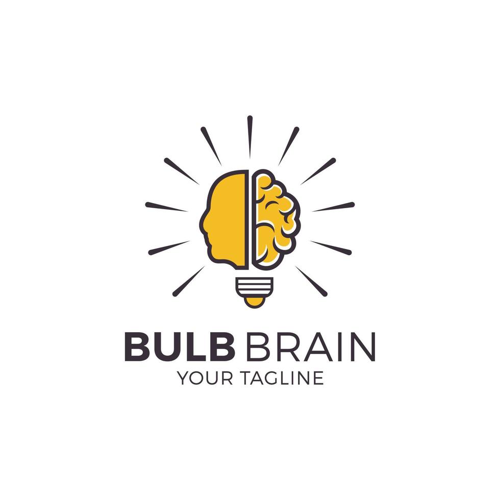 brain bulb icon symbol design. creative idea logo designs template vector