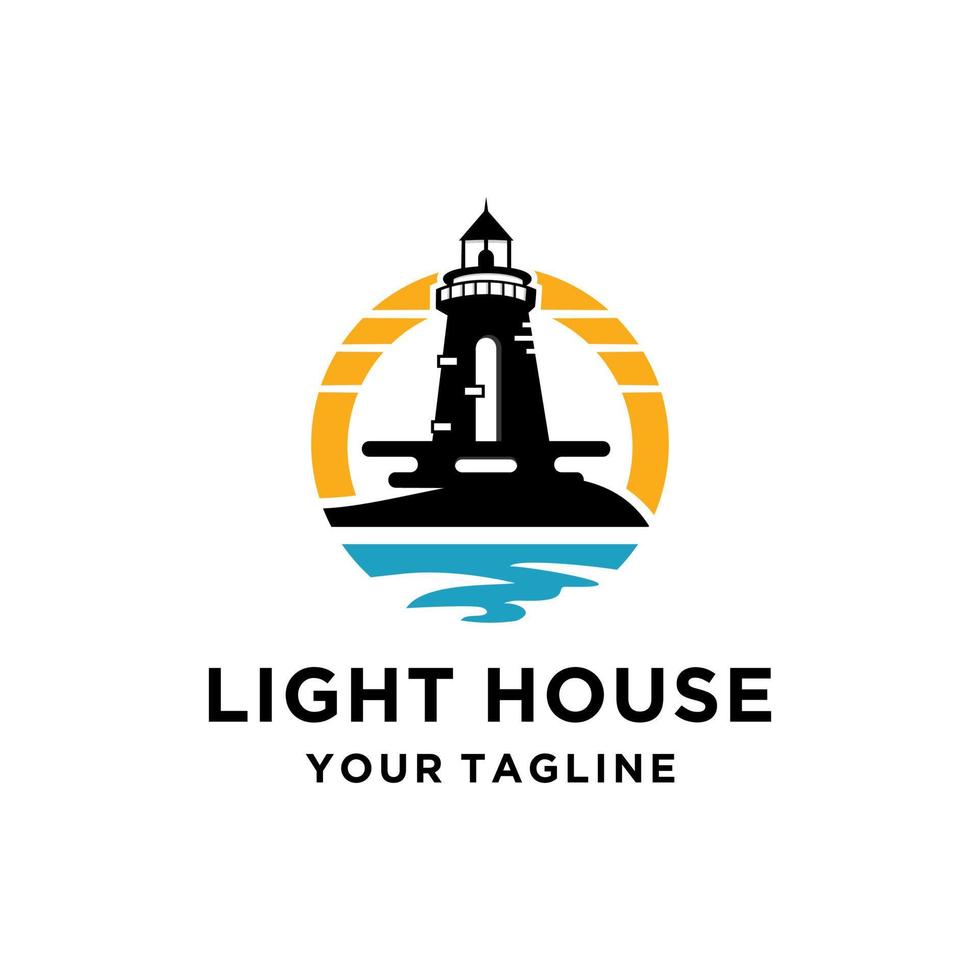 Lighthouse Logo design Vector illustration