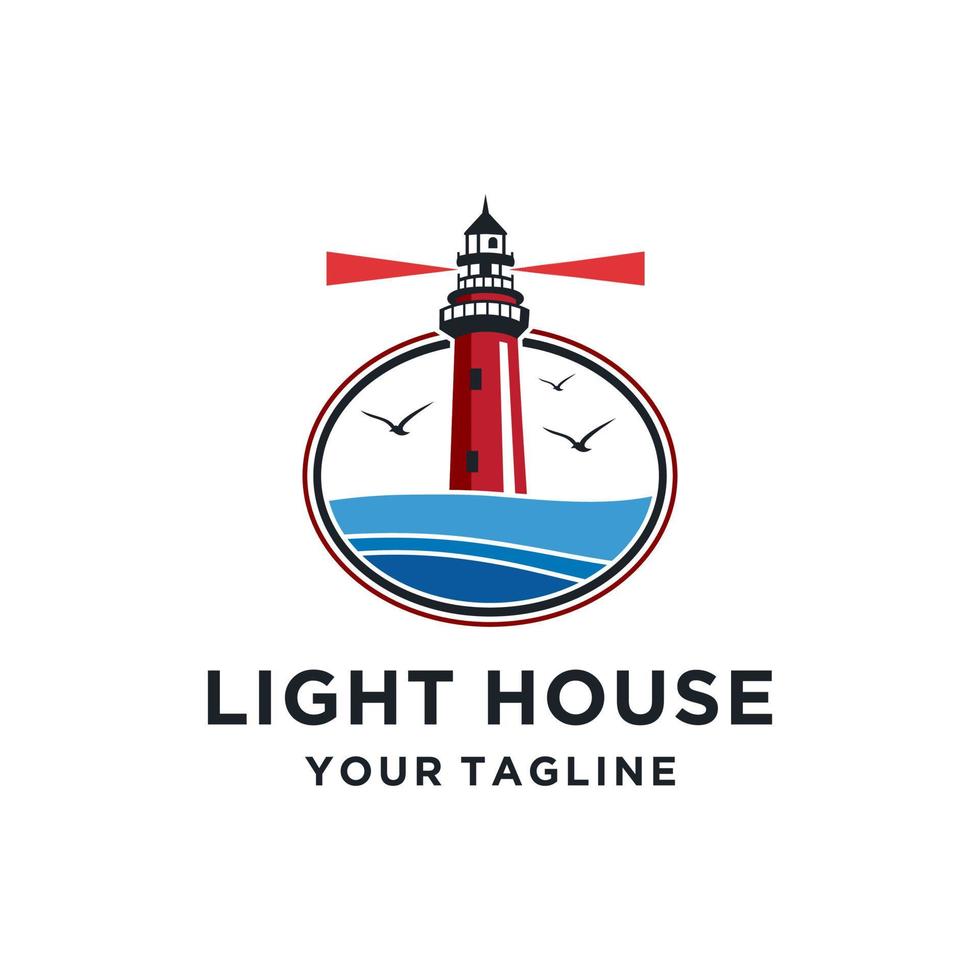 Lighthouse Logo design Vector illustration