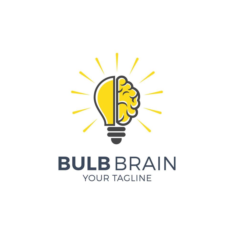 brain bulb icon symbol design. creative idea logo designs template vector