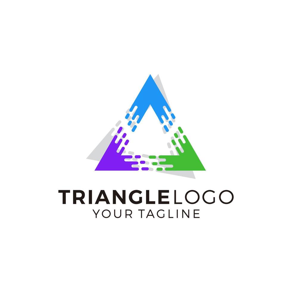 Ilustración de vector de diseño de logotipo multicolor triángulo abstracto